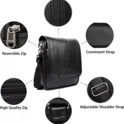 jairaj Black Men Sling Bag Men Sling Bag extra large side bag for men image 4