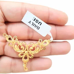 sapnapalace GOLD DESIGNER MICRO JEWELLERY MANAGLSUTRA PENDANT Gold-plated Brass Pendant-picture-21