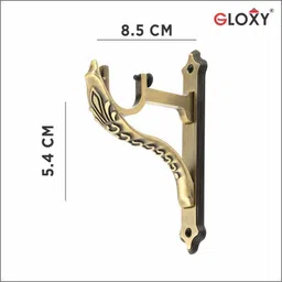 gloxy Silver, Gold Rod Rail Bracket, Curtain Knobs, Curtain Hooks, Curtain Rods Metal image 4