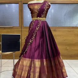 Self Design Semi Stitched Lehenga Choli-image-28