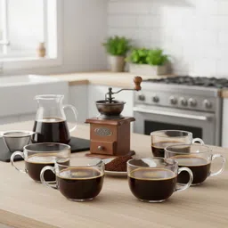 d s enterprise Pack of 6 Glass 140 ROUND TEA CUPAN-picture-14