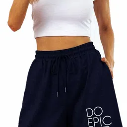 hotfits Solid Women Blue Regular Shorts, Casual Shorts, Night Shorts image 2