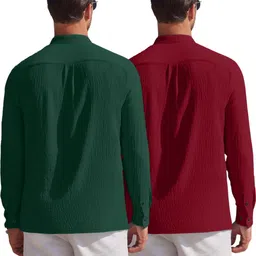 zartha Pack of 2 Men Solid Cotton Blend Straight Kurta image 3