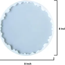 earthvibes Silicone Fondant & Gum paste Mould 8 Inch Agate Round Silicone Resin Mold for Photo Frame (Pack of 1) image 2