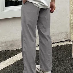 rajovati Men Loose Fit Silver Viscose Rayon Trousers image 4