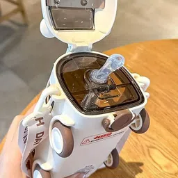 k3nterprises Cartoon Car Water Bottle for Kids with Straw Leakproof Lightweight School Use 500 ml Water Bottle image 2