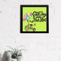 eCraftIndia Green & Orange "Each Day Is a First Start" Motivational Quotes Satin Matt Texture UV Art Painting image 1