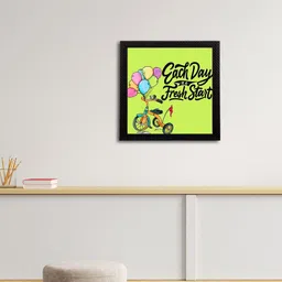 eCraftIndia Green & Orange "Each Day Is a First Start" Motivational Quotes Satin Matt Texture UV Art Painting image 2