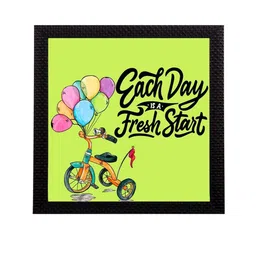 eCraftIndia Green & Orange "Each Day Is a First Start" Motivational Quotes Satin Matt Texture UV Art Painting image 3