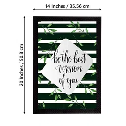 eCraftIndia Green & White Be The Best Version Of You Motivational Quote Satin Matt Texture UV Art Painting image 4