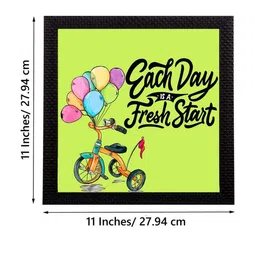 eCraftIndia Green & Orange "Each Day Is a First Start" Motivational Quotes Satin Matt Texture UV Art Painting image 4