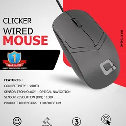 Quantron QMU -535 WIRED OPTICALS MOUSE 3 BUTTON. Wired Ambidextrous Optical Mouse-picture-16