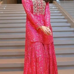 aalj fashion Women Viscose Rayon Kurti Sharara Set-picture-10