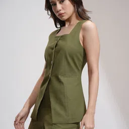 tokyo talkies Top Regular Shorts Co-ords Set with Coat image 4