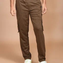 skyknit Men Solid Brown Track Pants-picture-17