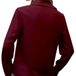 houseofcommon Women Regular Fit Solid Button Down Collar Casual Shirt image 2