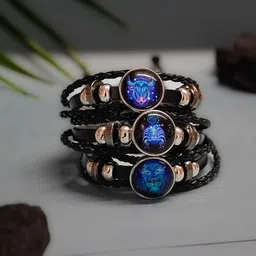 vibgyor products Leather Crystal Bracelet image 4