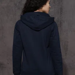 roadster Women Full Sleeve Solid Hooded Sweatshirt image 5