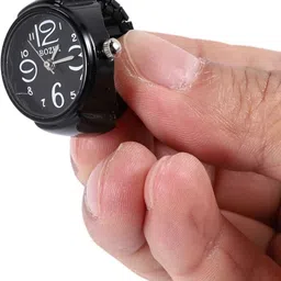 dreamish imitation Stylish Unisex Silver-Plated Adjustable Watch Finger Ring Metal, Alloy Silver Plated Ring image 1