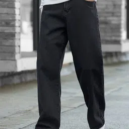 angerhood Men Loose Fit Mid Rise Grey Jeans image 1