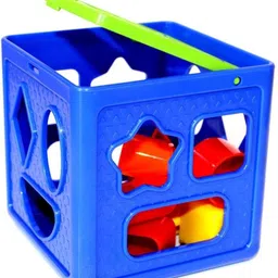 dorytoys Shape Sorting Cube With 18 Shape And Different Color-CUBE BLUE-410- image 3
