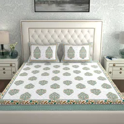 la verne Cotton King Flat 120 TC Paisley Bedsheet image 5