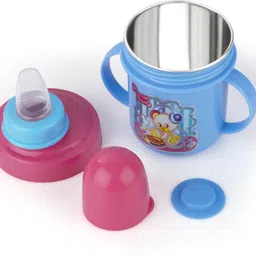 miss & chief Stainless Steel Plastic Baby Spout Sipper Cup for Kids Age 3-18 Months-(250ml) image 2