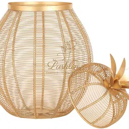 lushlin Round Fruit Bulbul Basket with Mesh Lid | Insect-Proof Storage for Fruits | Iron Fruit & Vegetable Basket-picture-21