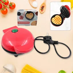 Portable Electric Non-Stick Waffle Iron, Round Waffle, Cake Maker Grill Machine Waffle Maker-image-92