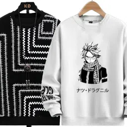 rmlkn Pack of 2 Men Printed Round Neck Cotton Blend Black, White T-Shirt-picture-19