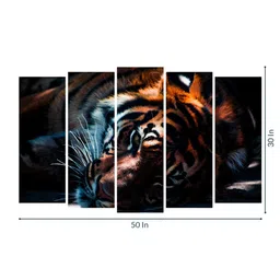 inephos Grey Wood Framed Wildlife Art Panel Set of 5 image 3