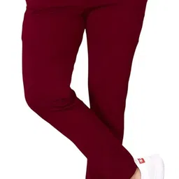 darpan textile Men Straight Fit Maroon Polyester Trousers-picture-24