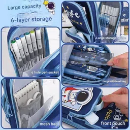 countrylink Space Adventure Series Astronaut Space Theme Design Art Canvas Pencil Box image 4