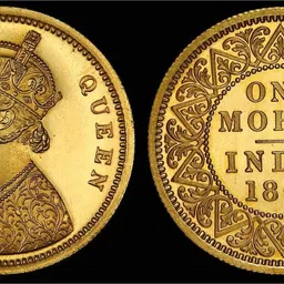 antique collection 1862 Victoria Queen Gold Plated One Mohur Coin | Extremely Fine & Rare Ancient Coin Collection-picture-32
