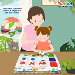 todfod All in One Early Learning Velcro Binder Book For Kids to Learn Alphabet, Numbers image 2