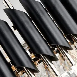 nevika Gold-Black K9 Crystal 400mm Metal Hanging Chandilier for Living room ETC Chandelier Ceiling Lamp image 4