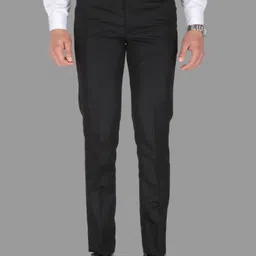 provogue Men Slim Fit Black Polyester Trousers-picture-10