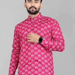 varidashi Men Printed Cotton Blend A-line Kurta image 5