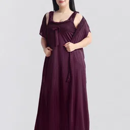 night keys Pack of 2 Women Nighty with Robe image 3