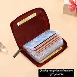 abys Genuine Leather RFID Protected Credit Debit ID Card Holder for Men and Women 15 Card Holder image 3