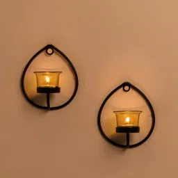 homesake Black Metal Tinsley Wall Tea Light Holders (Pack Of 2)-picture-33