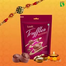 luvit Choco Truffles with Caramel + 1 Rakhi | Perfect Rakhi Gift Pack | Assorted Gift Box image 1