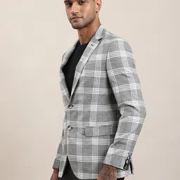 turtle Men Checkered Single Breasted Casual Blazer image 3