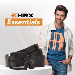 hrx by hrithik roshan Men Casual Black Genuine Leather Belt image 2