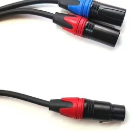 dreft 2 XLR (M) - 1 XLR (F) Double Angled XLR Patch Cable image 1