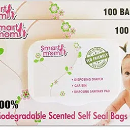 safemyles Smart mom Scented compostable Bags Bio-degradable and eco Friendly|Pack of 200 |Disposing Diapers, car bin, disposing Sanitary Pads, Trash Bags. Diaper Disposal Bin (Gallon) Diaper Disposal Bin-picture-18