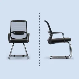 da urban Dysen Black Mesh Mid Back | Ergonomic | Heavy Duty Frame | Study Chair | Mesh Office Visitor Chair image 5