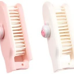 rocxy Folding Hair Brush with Cute Character Boys & Girls (Pink+White, Pack of 2) image 3