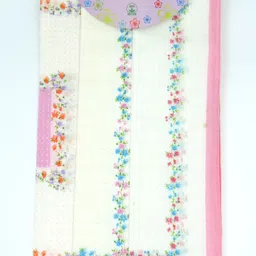 Maskey Skincare 100% Cotton (Size:32x32cm) (3colors x 2each =6pcs) Embroidered Abstract Iconic Designer Ladies Rumal / Hanky ["Multicolor"] Handkerchief image 1