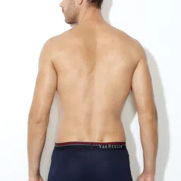 van heusen Men Navy Pack of 2 Solid Antibacterial Colour Fresh Boxer Briefs Men Trunks image 3